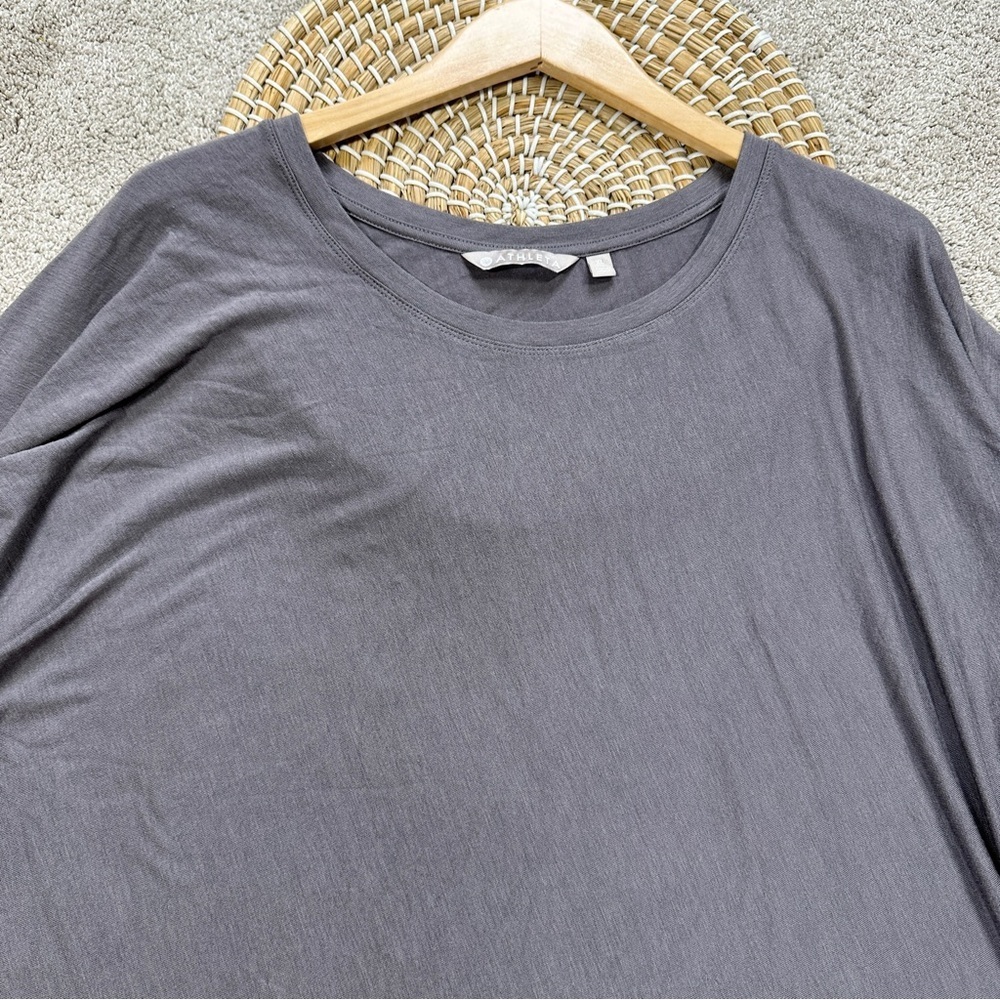 NWT Athleta Women’s Threadlight Asym Relaxed Longsleeve Shirt in Silver Bells XL - Picture 3 of 10